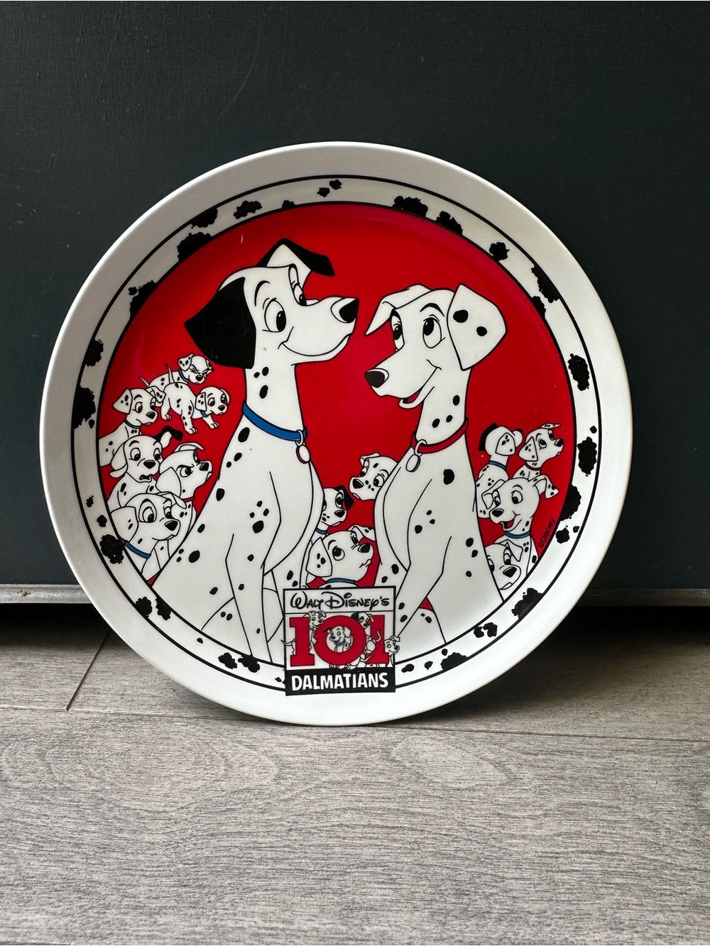 Rare Disney 101 Dalmatians Plate By ZAK Designs 1990's Vintage Dogs Collectible